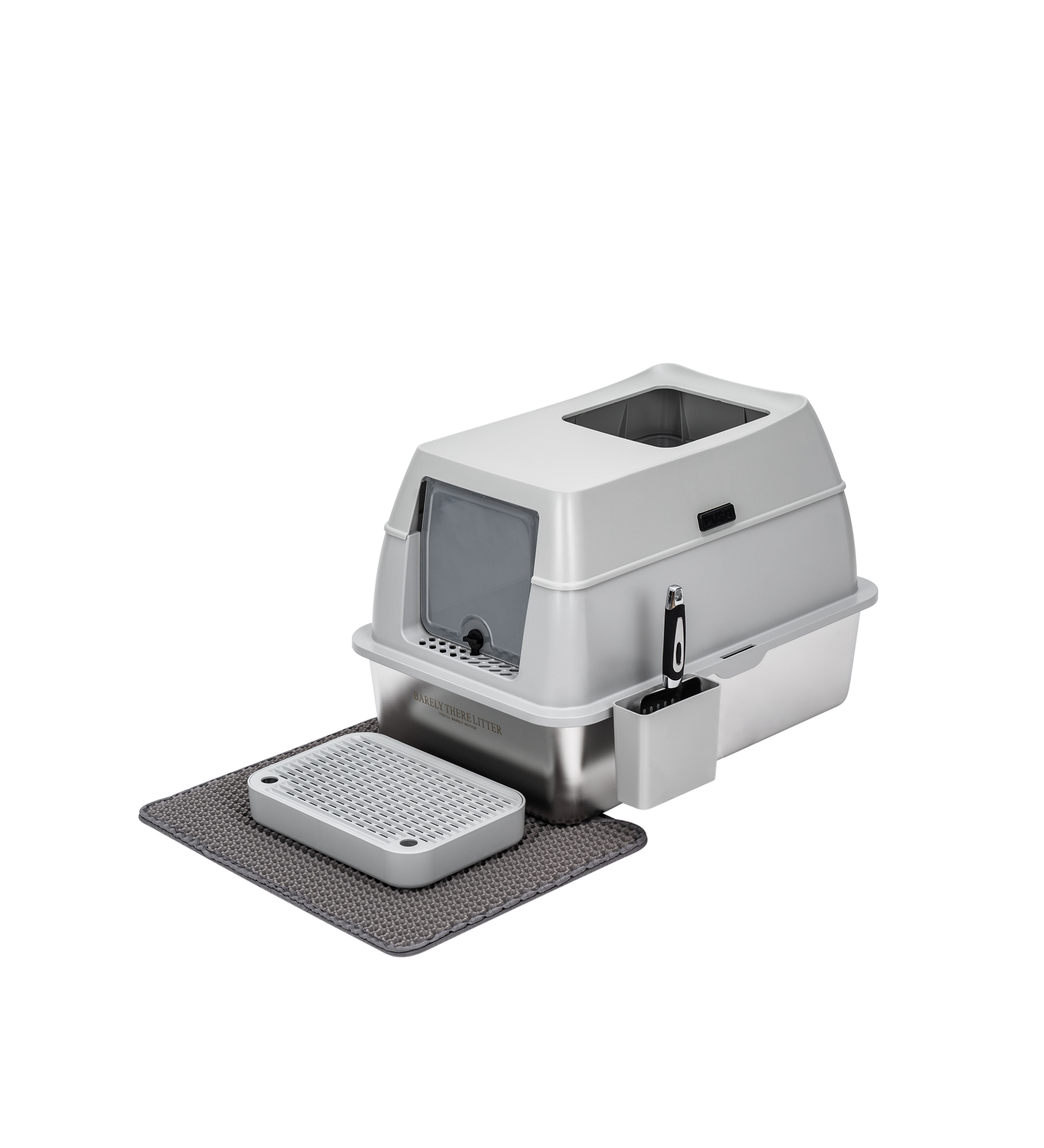 Stainless Steel Enclosed Litter Box - With Detachable Lid