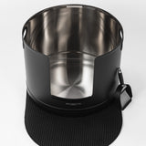 XXL Round Stainless Steel Litter Box - Black - Tall 45cm