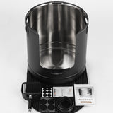 Round Stainless Steel Litter Box - Black - Tall 45cm