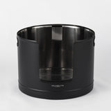 XXL Round Stainless Steel Litter Box - Black - Tall 45cm