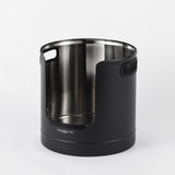 Round Stainless Steel Litter Box - Black - Tall 45cm