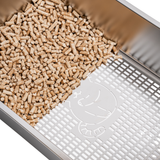 Stainless Steel Slide-Out Sieve Litter Box (For Wood Pellet Litter)