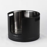 XXL Round Stainless Steel Litter Box - Black - Tall 45cm