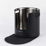 Round Stainless Steel Litter Box - Black - Tall 45cm