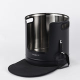 Round Stainless Steel Litter Box - Black - Tall 45cm