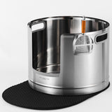 XXL Round Stainless Steel Litter Box - Tall 45cm