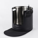 Round Stainless Steel Litter Box - Black - Tall 45cm