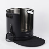 Round Stainless Steel Litter Box - Black - Tall 45cm