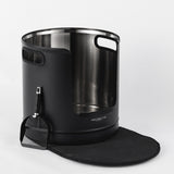 Round Stainless Steel Litter Box - Black - Tall 45cm