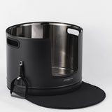 XXL Round Stainless Steel Litter Box - Black - Tall 45cm