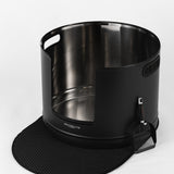 XXL Round Stainless Steel Litter Box - Black - Tall 45cm