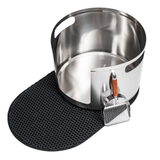 Round Stainless Steel Litter Box Low Entry
