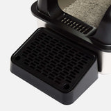 Barely There Litter - Stainless Steel Litter Box Black With Black Paw Cleaner Step
