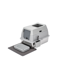 Stainless Steel Enclosed Litter Box - With Detachable Lid