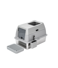 Stainless Steel Enclosed Litter Box - With Detachable Lid