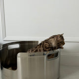 XXL Round Stainless Steel Litter Box