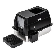 Stainless Steel Enclosed Litter Box - With Detachable Lid