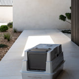 XXL Stainless Steel Enclosed Litter Box - Light Grey