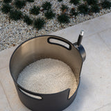 Round Stainless Steel Litter Box - Black