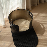 Round Stainless Steel Litter Box - Black