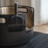 Round Stainless Steel Litter Box - Black
