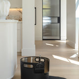 Round Stainless Steel Litter Box - Black