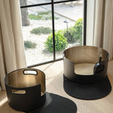 Round Stainless Steel Litter Box - Black