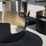 XXL Round Stainless Steel Litter Box - Black