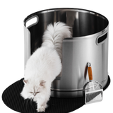 XXL Round Stainless Steel Litter Box - Tall 45cm
