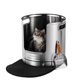 Round Stainless Steel Litter Box - Tall 45cm