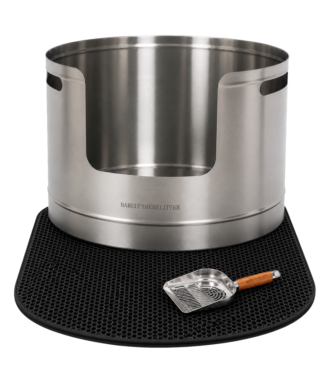 XXL Round Stainless Steel Litter Box - Tall 45cm